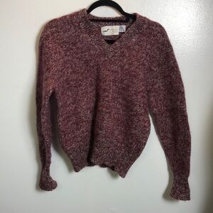 Pure Wool Burgundy Knit Sweater Minnesota